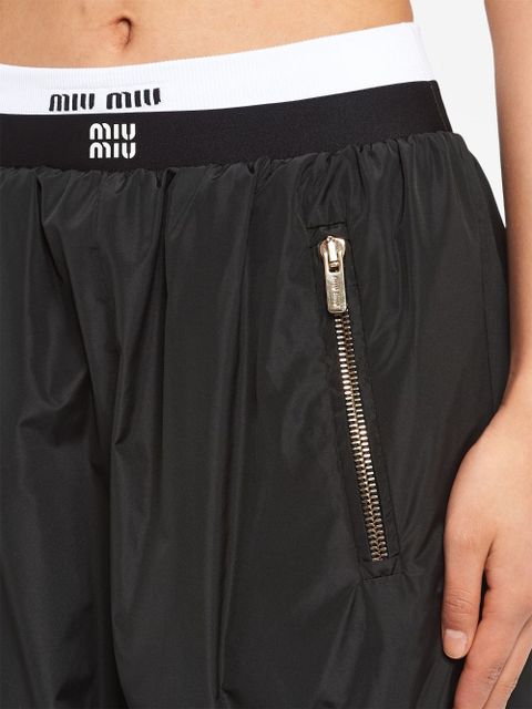 Miu Miu logo waistband track pants - Black