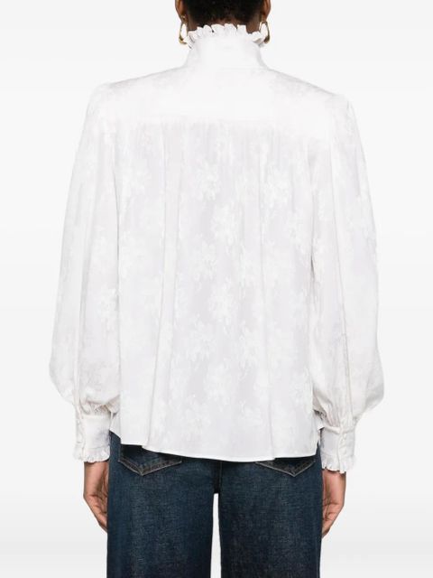 Chloé ruffled jacquard blouse - White
