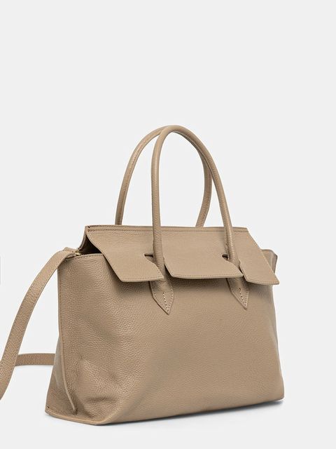 Answear.LAB torebka skórzana kolor beżowy