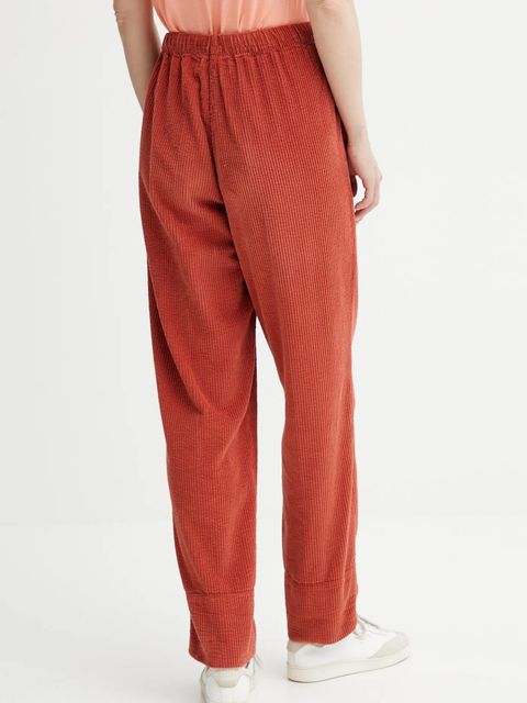 American Vintage spodnie sztruksowe kolor pomarańczowy proste high waist PADO137 - zdjęcie produktu nr 2