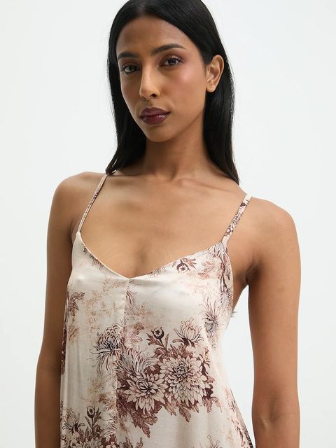 Answear.LAB sukienka kolor beżowy maxi rozkloszowana