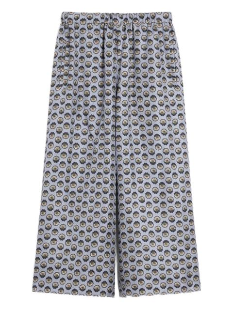Weekend Max Mara silk wide-leg trousers - Blue - zdjęcie produktu nr 1