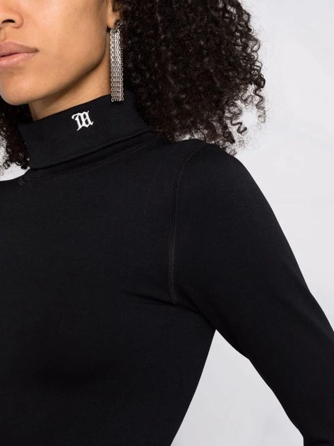 MISBHV funnel-neck fitted top - Black