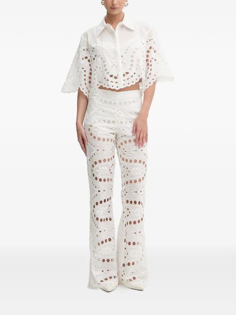 Charo Ruiz Ibiza Storm scallop-trim eyelet blouse - White - zdjęcie produktu nr 2