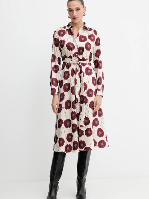 Marella sukienka Emme by Marella kolor beżowy midi rozkloszowana 2525226101200