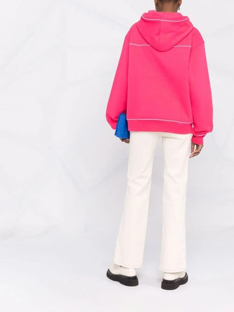 Jacquemus logo wave print hoodie - Pink