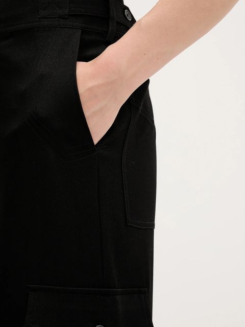 Desigual spodnie SAGUN damskie kolor czarny fason cargo high waist 25WWPW08