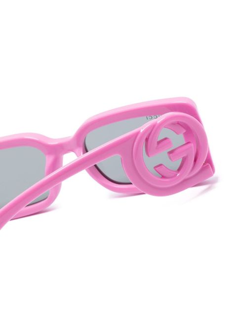 Gucci Eyewear Interlocking G rectangle-frame sunglasses - Pink