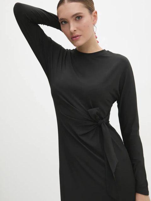 Answear.LAB sukienka kolor czarny maxi prosta