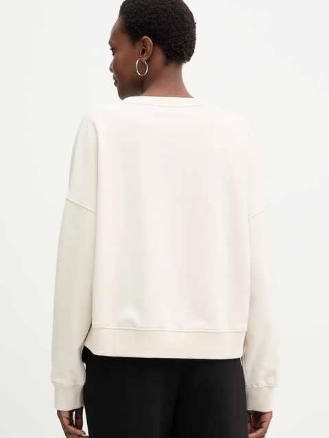 BOSS Orange bluza bawełniana C Ever damska kolor beżowy gładka 50554711