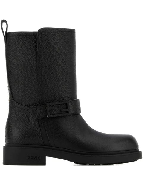 FENDI leather buckle boots - Black - zdjęcie produktu nr 1