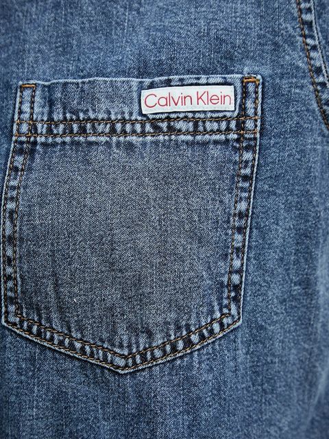 Calvin Klein Jeans koszula jeansowa damska kolor niebieski regular z kołnierzykiem klasycznym LV047E742G