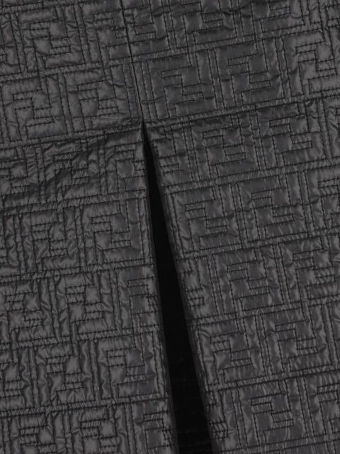 FENDI logo-pattern quilted short skirt - Black