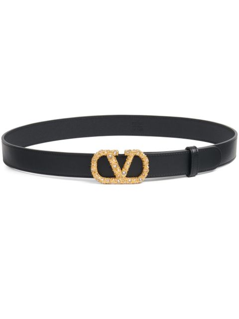 Valentino Garavani 30mm VLogo Signature leather belt - Black - zdjęcie produktu nr 1