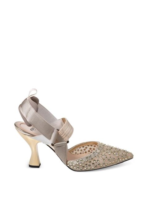 FENDI Colibrì crystal-embellished heeled pumps - Neutrals - zdjęcie produktu nr 1