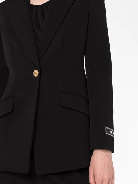 Versace single-breasted wool blazer - Black