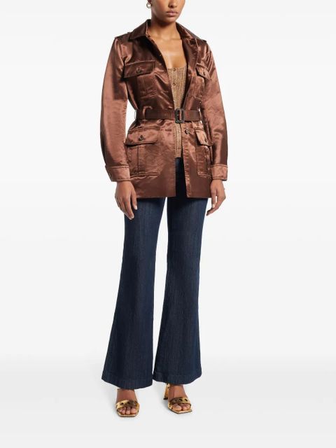 TOM FORD satin belted jacket - Brown