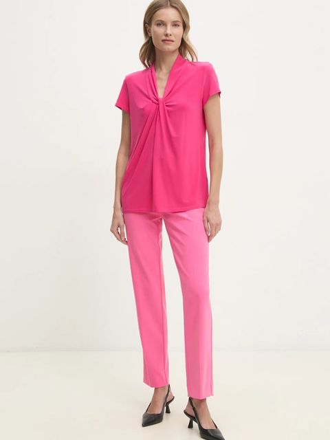 Joseph Ribkoff spodnie damskie kolor różowy proste high waist 143105S25 - zdjęcie produktu nr 2