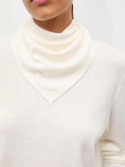 Answear.LAB sweter z wełny merino z apaszką damski kolor beżowy lekki