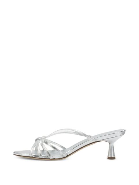 Aeyde Abby laminated leather sandals - Silver