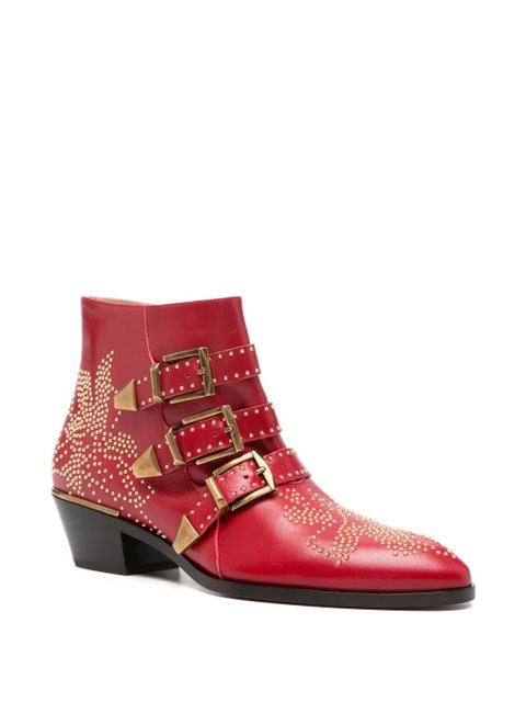 Chloé 40mm Susanna studded buckle boots - Red