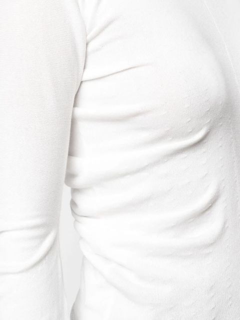 Maison Margiela ruched round neck jumper - White