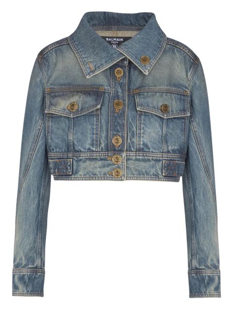 Balmain high-collar two-pockets jacket - Blue - zdjęcie produktu nr 1