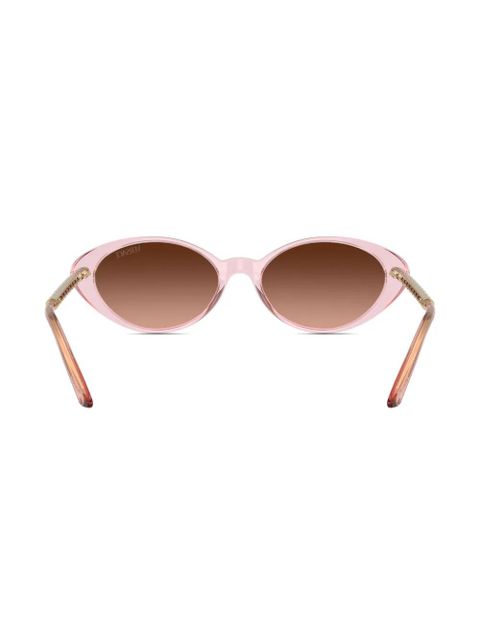 Versace Eyewear Greca-plaque oval-frame sunglasses - Pink