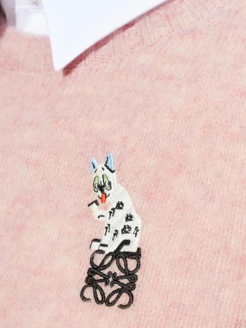 LOEWE appliqué crew-neck sweater - Pink