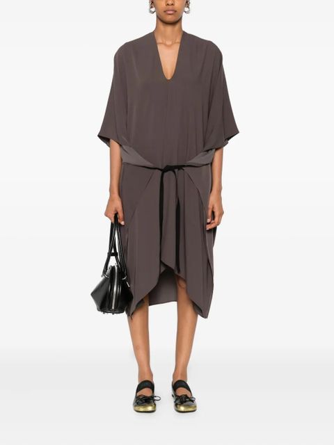 MM6 Maison Margiela V-neck asymmetric day dress - Grey - zdjęcie produktu nr 2