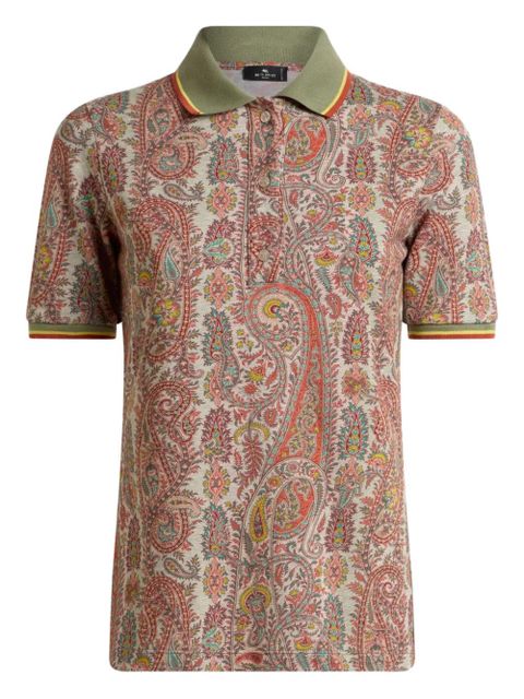 ETRO leafy paisley cotton polo shirt - Neutrals - zdjęcie produktu nr 1