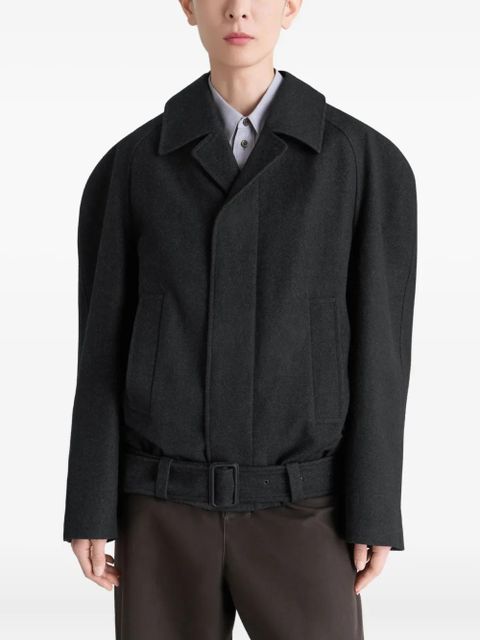 LEMAIRE raglan-sleeve belted jacket - Black