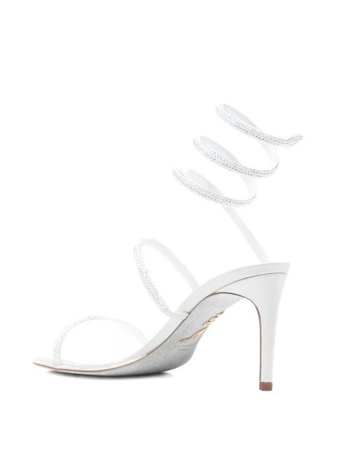 René Caovilla Cleo spiral-embellished sandals - Neutrals
