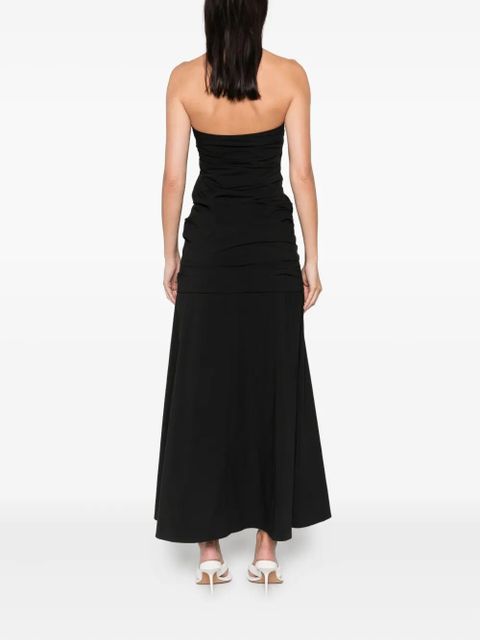 St. Agni gathered strapless maxi dress - Black
