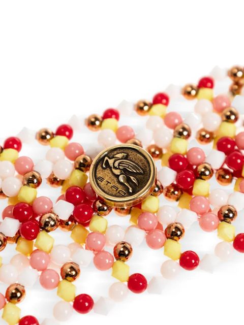 ETRO beaded logo-plaque head band - Red