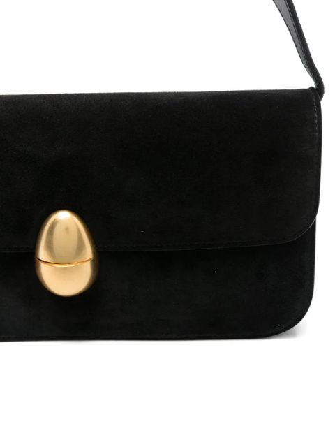 NEOUS clasp-fastening suede shoulder bag - Black