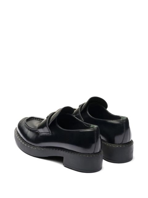 Prada Chocolate brushed leather loafers - Black