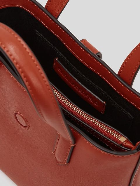 Karl Lagerfeld torebka skórzana K/AUTOGRAPH kolor czerwony A3W30151