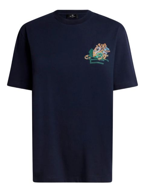 ETRO logo-embroidery T-shirt - Blue - zdjęcie produktu nr 1