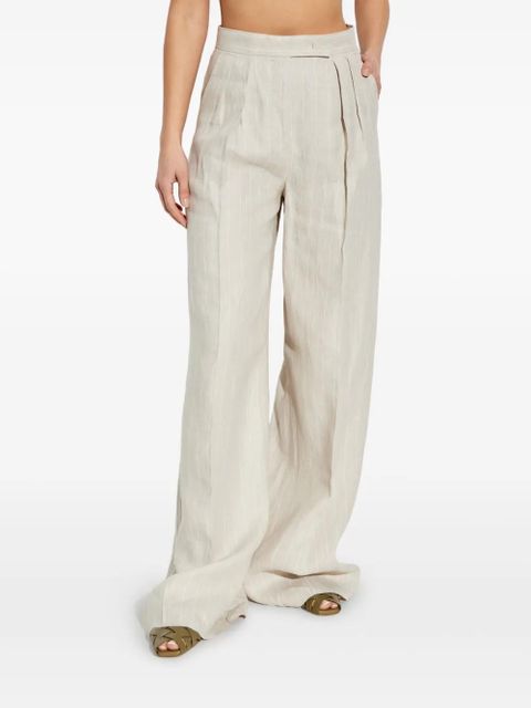 Max Mara Rauche pleated wide-leg trousers - Neutrals