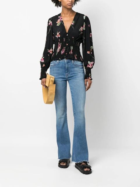 TWINSET floral-print V-neck blouse - Black - zdjęcie produktu nr 2