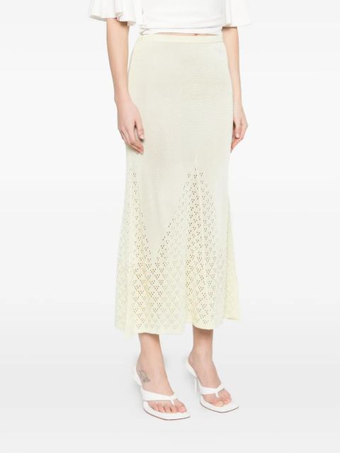 Paris Georgia Amelia openwork midi skirt - Yellow