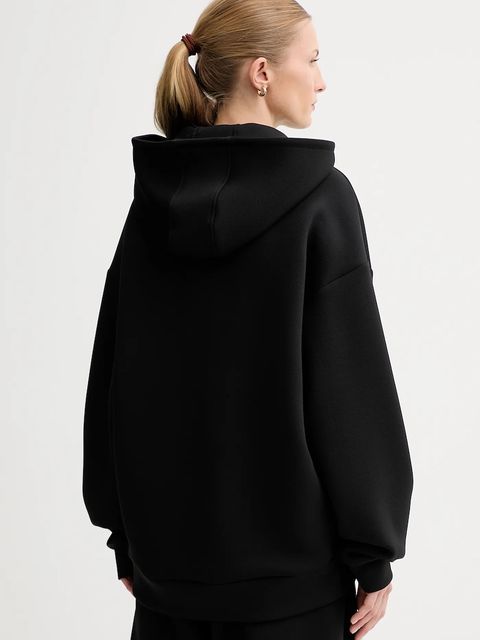 MMC STUDIO bluza damska kolor czarny z kapturem z aplikacją VERITE.HOODIE