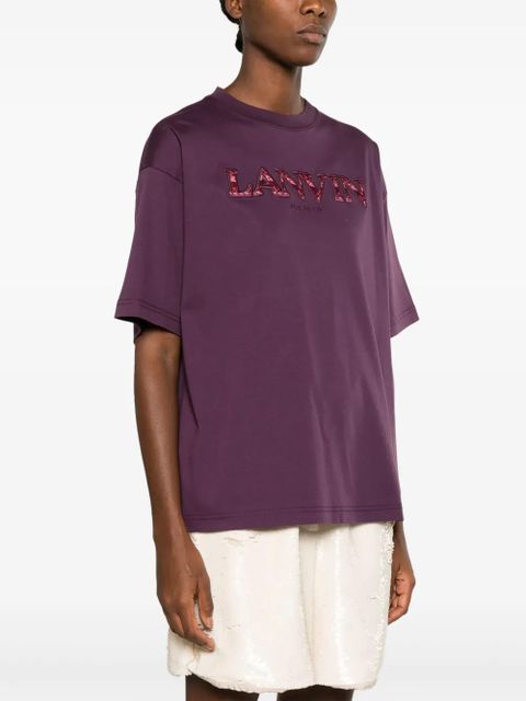Lanvin logo-appliqué cotton T-shirt - Purple - zdjęcie produktu nr 2