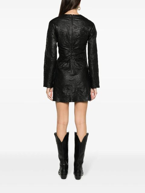Zadig&Voltaire Rixina gathered leather minidress - Black