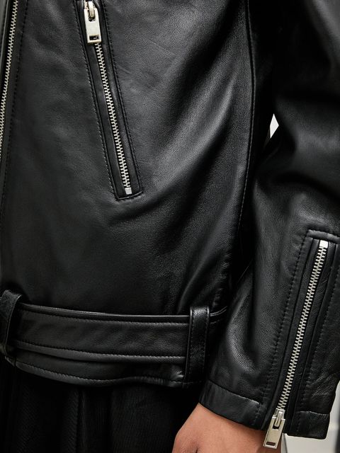 Answear.LAB ramoneska skórzana kolor czarny przejściowa