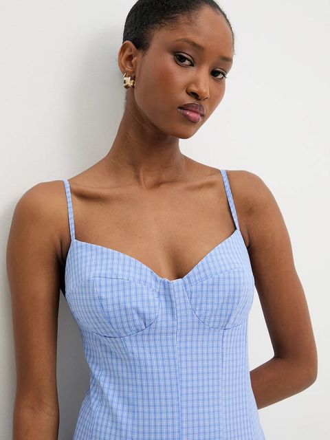 Answear.LAB sukienka bawełniana kolor niebieski mini rozkloszowana