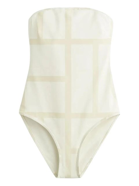 TOTEME monogram strapless swimsuit - Neutrals - zdjęcie produktu nr 1