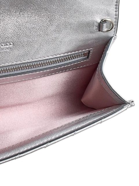 Jimmy Choo Curve quilted clutch bag - Silver