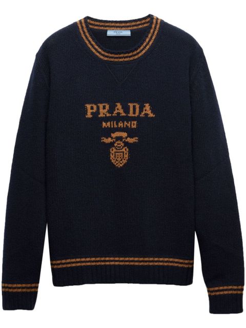 Prada crew-neck cashmere jumper - Blue - zdjęcie produktu nr 1